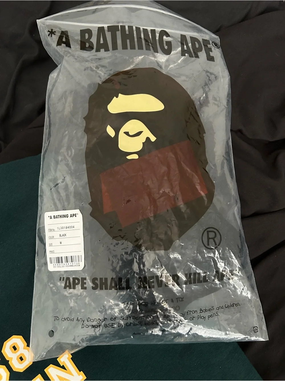 BAPE Black Socks with White Logo (3 pack)(Medium)